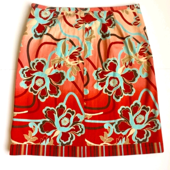 Loft Floral Pleated Cotton Skirt - Picture 2 of 4